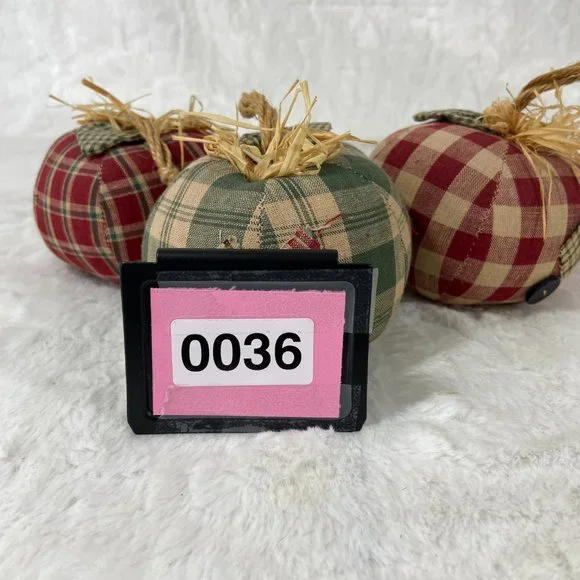 Plaid Gingham country fabric Apples set of 3 Farmhouse Fall Country Check Ornies - Picture 6 of 6